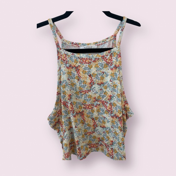 Shaun Ditsy Floral Boho Bohemian Trendy Crop Muscle Hipster Hippie Hip Tank Top - Picture 9 of 9